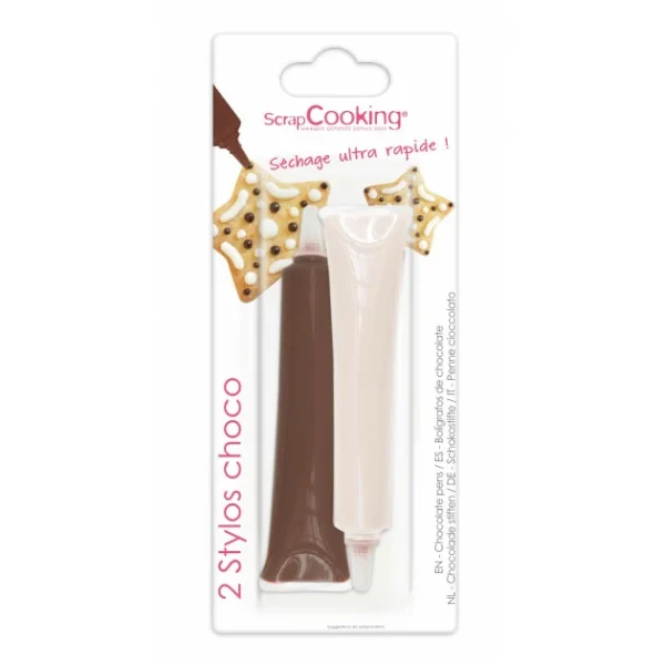 2 Stylos Chocolat Blanc Et Chocolat Au Lait 25g Scrapcooking 1
