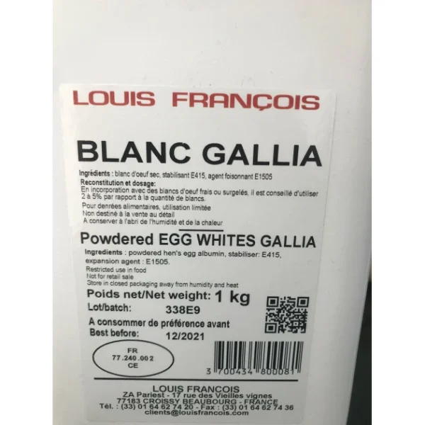 LOUIS FRANCOIS Blanc D’Oeuf Déshydraté Gallia 1 Kg Louis François 3