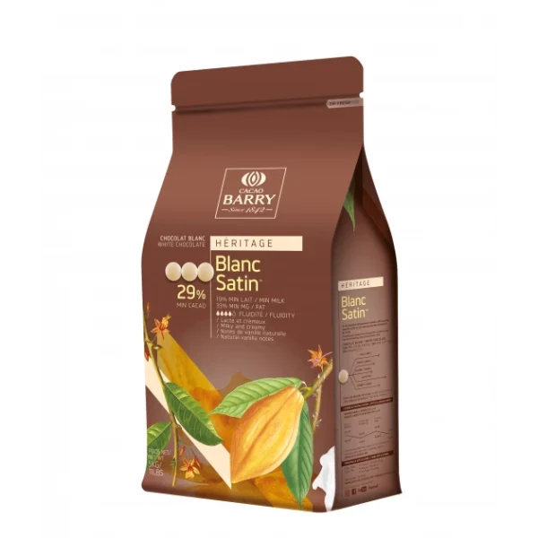 Barry Chocolat Blanc Satin 29,2% Pistoles 5 Kg 1