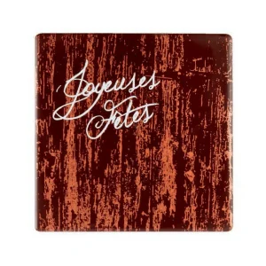 Embout de Bûche Carré Joyeuses Fêtes Décor en Chocolat 80×80 mm (x42) Florensuc 7