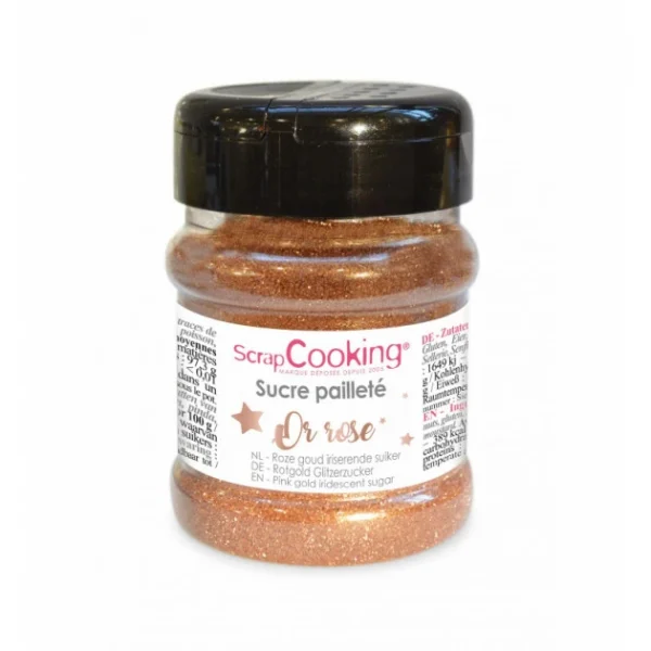 Sucre Pailleté Or Rose 160 g Scrapcooking 1